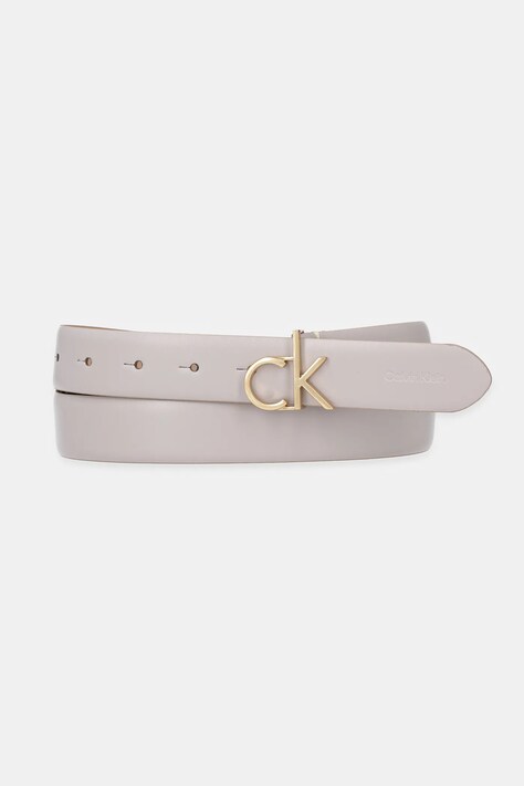 Kožený pásek Calvin Klein dámský, šedá barva, LV04F7033G