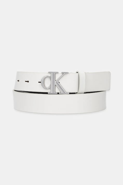 Δερμάτινη ζώνη Calvin Klein γυναικεία, χρώμα: άσπρο, LV04K7018G