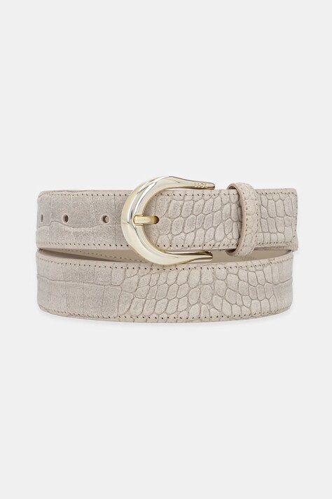 BOSS curea de piele culoarea bej, 50548505