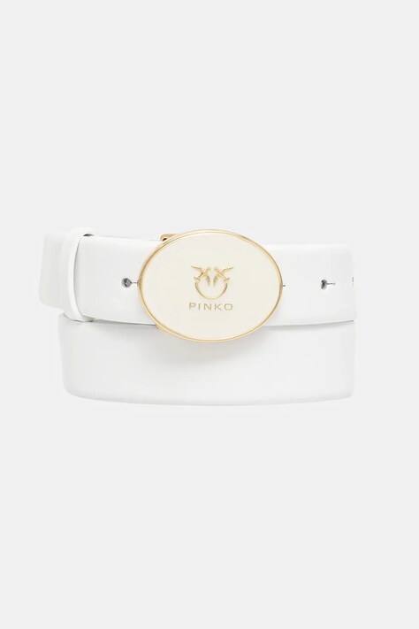 Pinko pasek skórzany damski kolor biały 105478 A2QL