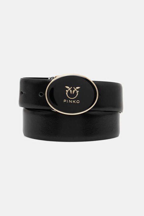 Pinko pasek skórzany damski kolor czarny 105478 A2QL