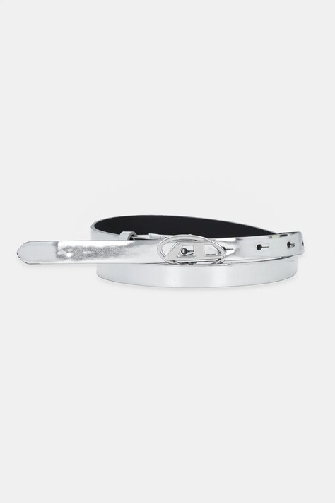 Diesel pasek OVAL D LOGO B-1DR 15 damski kolor srebrny X10423.P1660