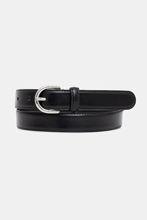 Weekend Max Mara curea de piele UDINE culoarea negru, 2525506044600