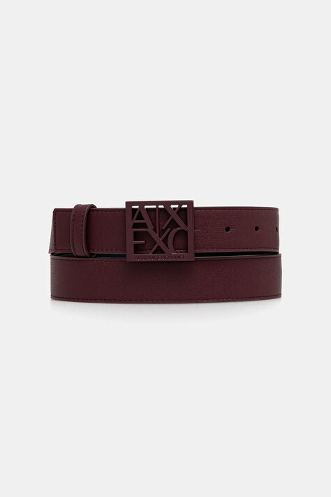Armani Exchange pasek damski kolor bordowy 941130 0A874