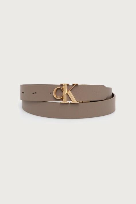 Calvin Klein Pasek dwustronny damski skórzany beżowy LV04F7044G