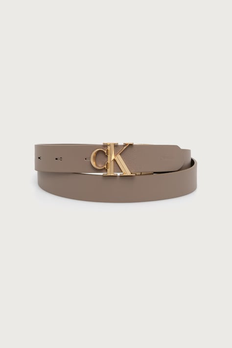 Calvin Klein Pasek dwustronny damski skórzany beżowy LV04F7044G