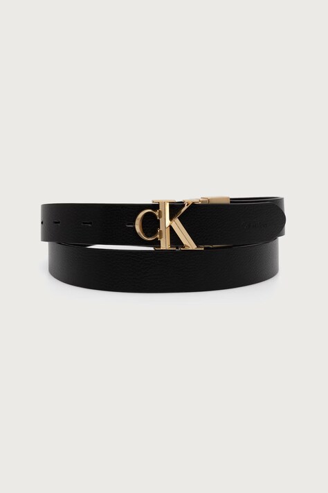 Calvin Klein Двустранен колан дамски от кожа черен LV04F7044G