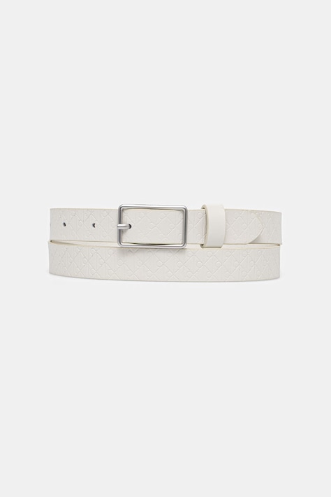 Calvin Klein opasok dámsky kožený biely LV04F7049G