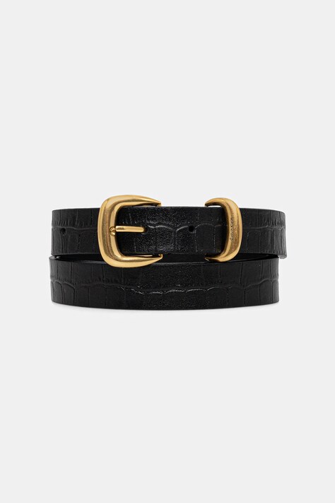 Δερμάτινη ζώνη Calvin Klein γυναικεία, χρώμα: μαύρο, LV04F7056G