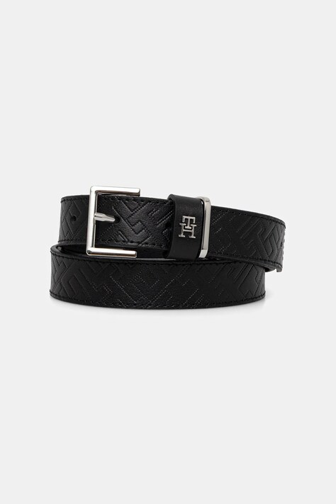Tommy Hilfiger pasek skórzany damski kolor czarny AW0AW17753