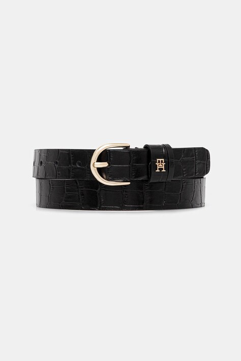 Kožený pásek Tommy Hilfiger dámský, černá barva, AW0AW17755