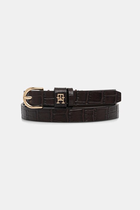 Tommy Hilfiger curea de piele culoarea maro, AW0AW17758