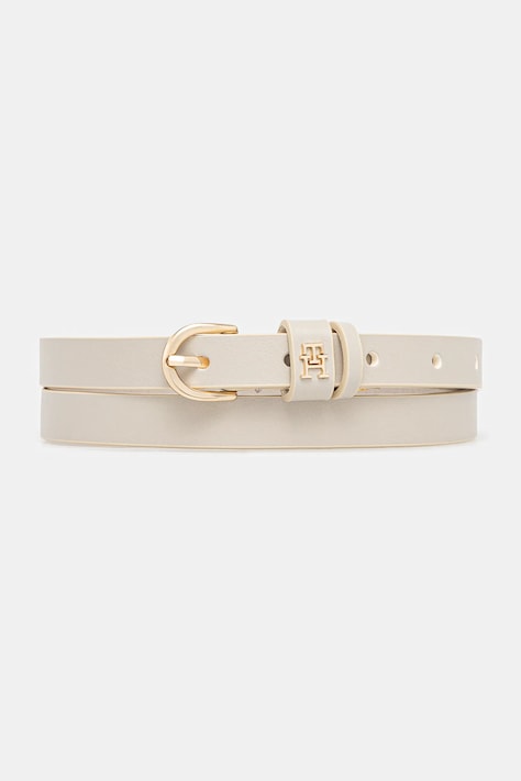 Tommy Hilfiger pasek skórzany damski kolor beżowy AW0AW17759