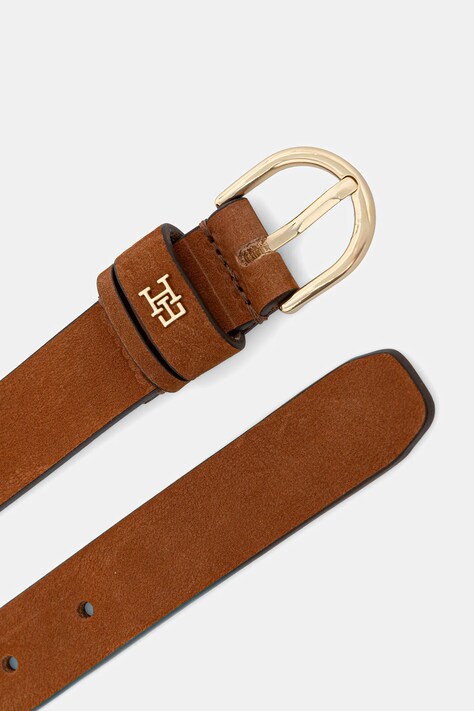 Tommy Hilfiger pasek skórzany damski kolor brązowy AW0AW17762