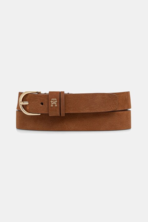 Tommy Hilfiger curea de piele culoarea maro, AW0AW17762