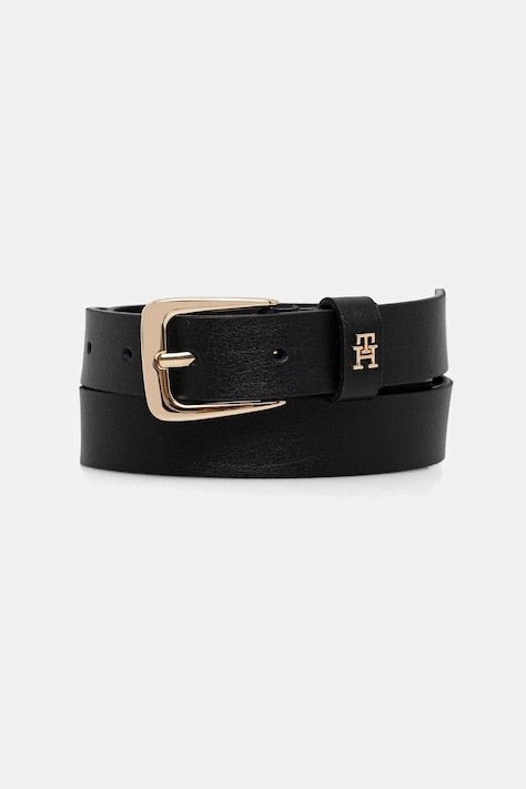 Tommy Hilfiger pasek skórzany damski kolor czarny AW0AW17767