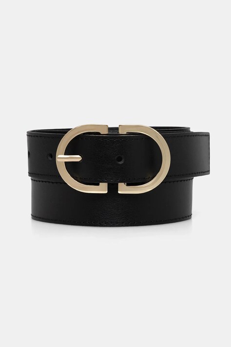 Tommy Hilfiger pasek skórzany damski kolor czarny AW0AW17972