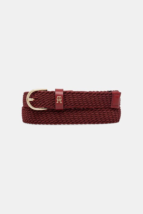 Tommy Hilfiger pasek damski kolor bordowy AW0AW17973