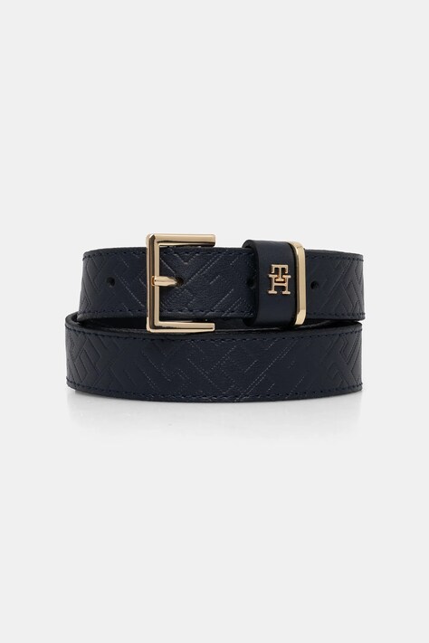 Tommy Hilfiger pasek skórzany damski kolor granatowy AW0AW17974