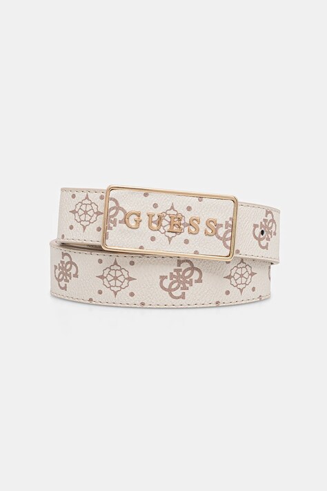 Guess pasek SILIA damski kolor beżowy BW9307 P5430