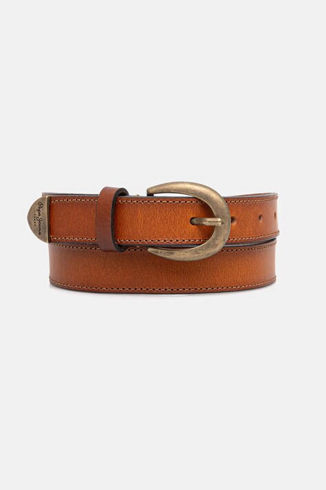 Pepe Jeans curea de piele culoarea maro, PL020879
