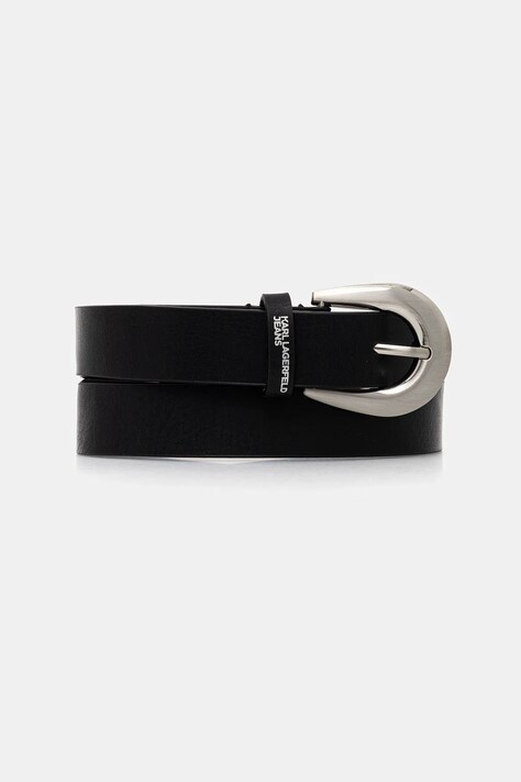 Karl Lagerfeld Jeans pasek skórzany damski kolor czarny A4W33094