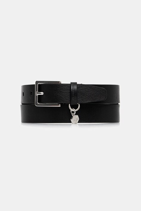 Karl Lagerfeld Jeans pasek skórzany damski kolor czarny A4W33097