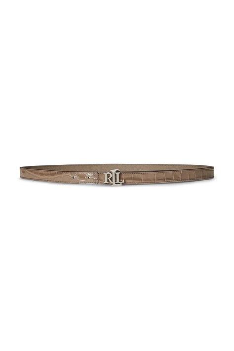 Kožený pásek Lauren Ralph Lauren dámský, hnědá barva, 412P02456