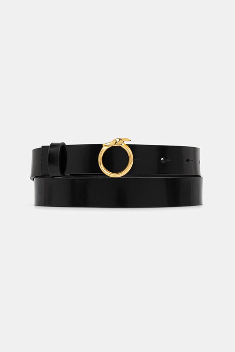 Trussardi pasek skórzany damski kolor czarny B351B000003N
