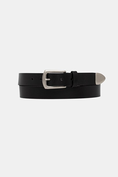 AllSaints pasek skórzany damski kolor czarny AS400405