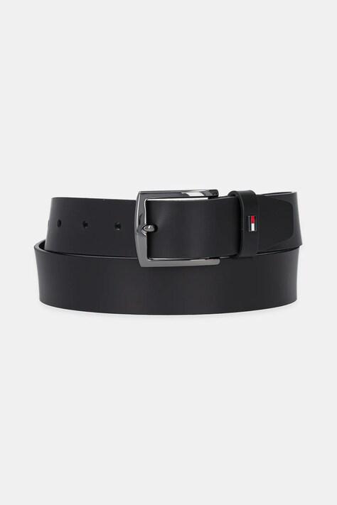 Kožený pásek Tommy Hilfiger pánský, černá barva, AM0AM13576