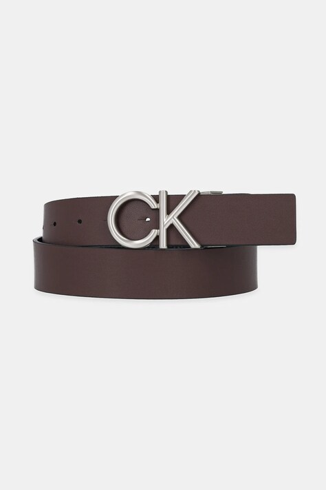 Двухсторонний кожаный ремень Calvin Klein цвет коричневый LV04D7034G