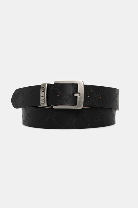 Αναστρέψιμη δερμάτινη ζώνη Guess χρώμα: μαύρο, M5BZ31 L0361