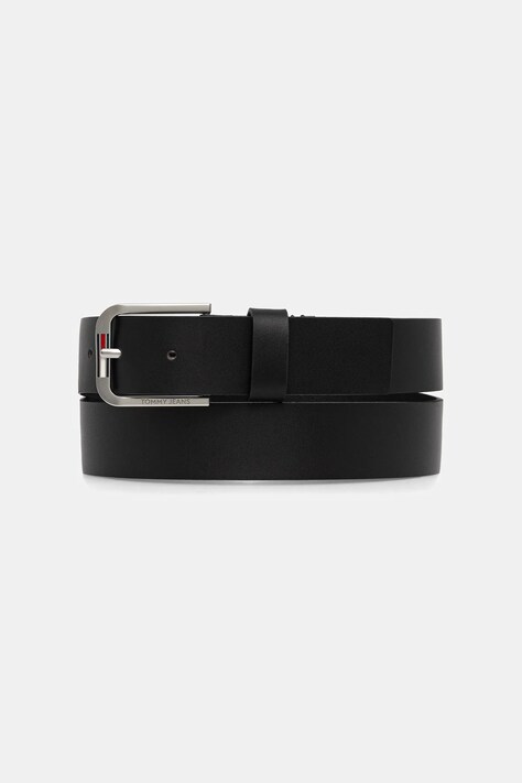 Tommy Jeans curea de piele culoarea negru, AM0AM13686
