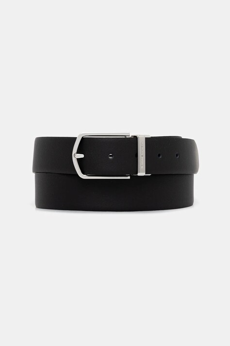 Oboustranný kožený pásek Tommy Hilfiger pánský, černá barva, AM0AM13762