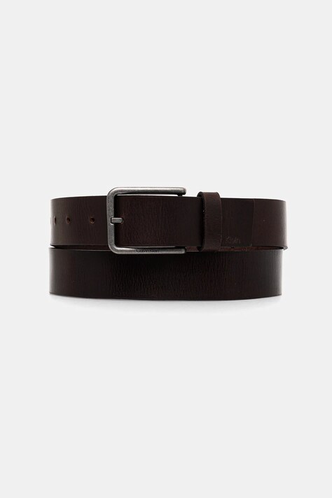 Calvin Klein pasek skórzany męski kolor brązowy LV04D7047G