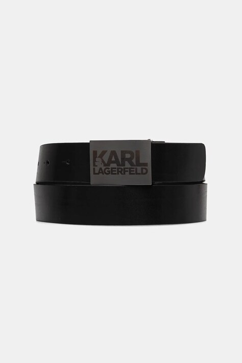 Karl Lagerfeld pasek skórzany męski kolor czarny