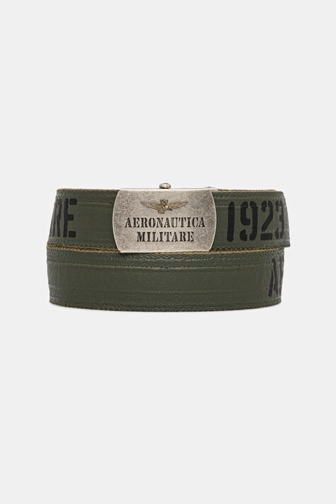 Bavlněný pásek Aeronautica Militare pánský, zelená barva, CI0317UCT03585