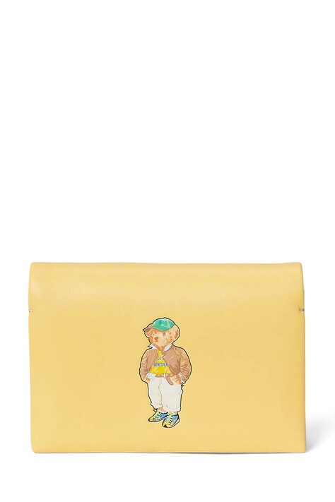 Шкіряний гаманець Polo Ralph Lauren колір жовтий 427971201