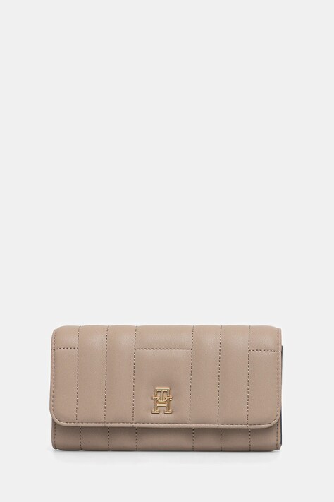 Tommy Hilfiger portfel damski kolor beżowy AW0AW17475