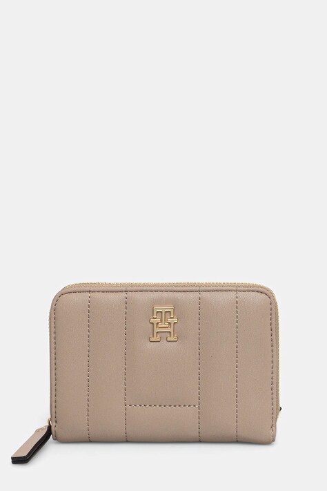 Peňaženka Tommy Hilfiger dámska, béžová farba, AW0AW17476