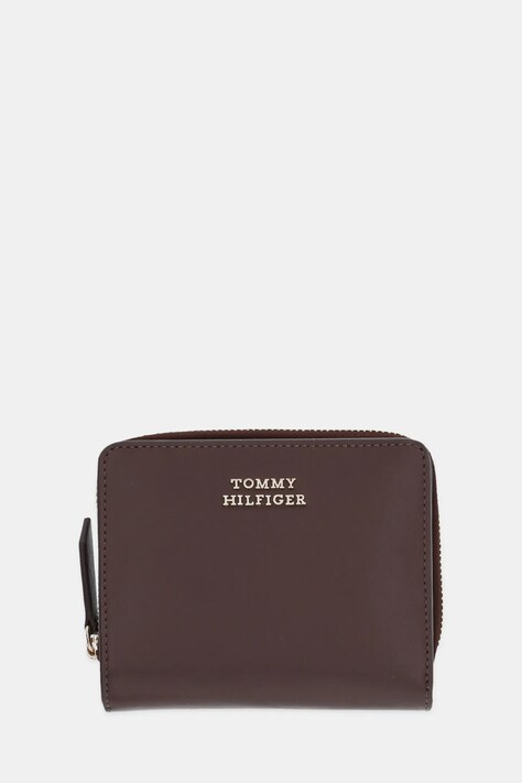 Δερμάτινο πορτοφόλι Tommy Hilfiger χρώμα: καφέ, AW0AW17499