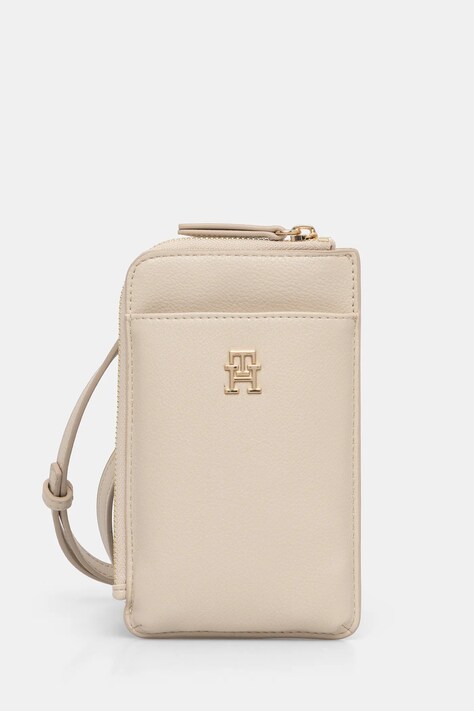 Peňaženka Tommy Hilfiger dámska, béžová farba, AW0AW17512