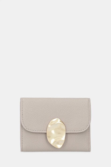 Calvin Klein etui na karty skórzane kolor beżowy LV04F1062G