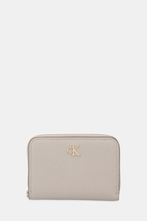 Calvin Klein portfel skórzany damski kolor beżowy LV04F1064G
