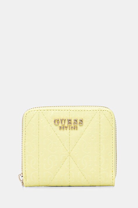 Πορτοφόλι Guess ALDINA χρώμα: κίτρινο, SWGG96 63137