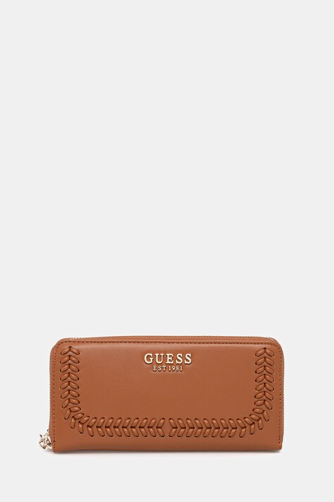 Πορτοφόλι Guess TATUM χρώμα: καφέ, SWNG96 67146