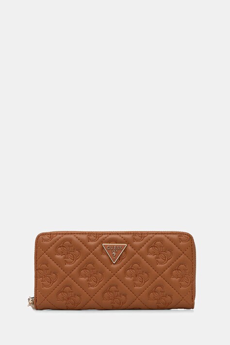 Πορτοφόλι Guess ADELASIA χρώμα: καφέ, SWQL96 58146
