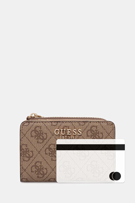Πορτοφόλι Guess LAUREL χρώμα: μπεζ, SWSG74 59156