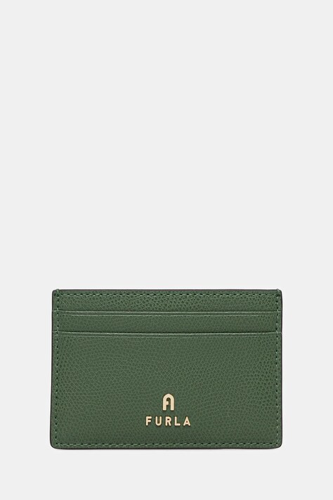 Kožené pouzdro na karty Furla zelená barva, WP00305.ARE000.OLI00
